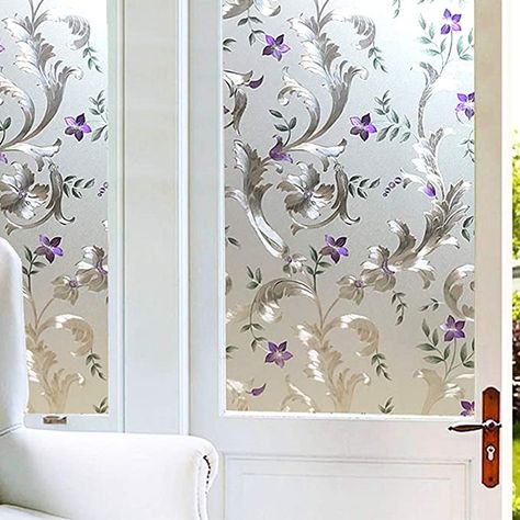 Window Glass Design, Adhesive Window Film, Glass Window Decals, Decorative Window Film, Privacy Door, Flower Window, Iris Flower, Window Cling, Window Film Privacy