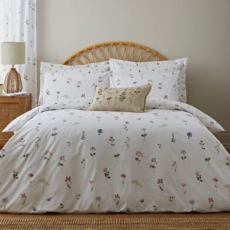 * Includes Standard Pillowcase(s) * 100% Cotton - soft feel * 144 Thread Count * Button Fastening - secures duvet easily * Reversible Design - quick style change * Machine Washable Pressed Floral is a design that has printed pretty florals that also features scattered pressed flowers. Quickly switch up the style by turning the duvet cover set over to the reverse which features an alternative floral design. Being crafted from 100% cotton allows the set to be soft to touch. Finally, complete the look with the coordinating pillowcase available.This product is OEKO-TEX® MADE IN GREEN certified, meaning it was produced in OEKO-TEX® STeP certified factories - verifying environmental, social, and chemical standards in the facility. It has also been certified to OEKO-TEX® STANDARD 100, the origina White Duvet Cover, Pressed Floral, Contemporary Duvet Covers, White Duvet Covers, Floral Duvet Cover, White Duvet, Floral Duvet, Floral White, Style Change