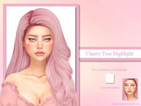 Dark Pink Sims 4, Sims 4 Cherry Blossom, Sims 4 Cc Pink Makeup, Sims 4 Cc Cherry Blossom, Sims 4 Pink Hair, Sims 4 Cc Peach Hair, Sims 4 Cc Blush And Highlight, Ts4 Blush Skin Detail, Light Pink Hair Color