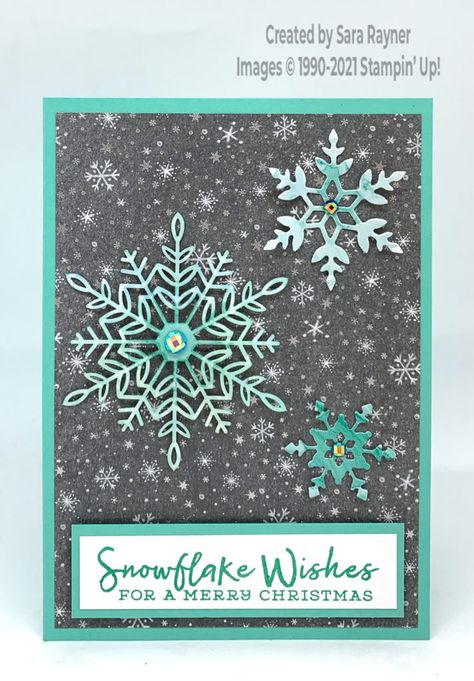 Snowflake Birthday Card, Pink Christmas Cards, Cut Snowflakes, Snowy Background, Stamped Christmas Cards, Handmade Christmas Card, Kids Christmas Ornaments, Snowflake Cards, Wedding Cards Handmade