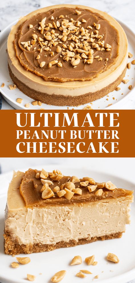 Homemade Peanut Butter Cheesecake, Peanut Butter Cheesecake Recipes Easy, Peanut Butter Recipes Desserts, Best Cheesecake Recipe Homemade, Desserts With Peanut Butter, Flavored Cheesecake Recipes, Recipes Using Peanut Butter, No Bake Peanut Butter Cheesecake, Peanut Butter Recipes Easy