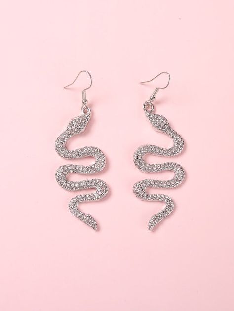 Rhinestone Snake Decor Drop Earrings | SHEIN Eras Tour Reputation Outfit, Taylor Swift Eras Tour Reputation, Eras Tour Reputation, Gold Bamboo Earrings, Taylor Swift Costume, Medusa Costume, Spider Earrings, Gold Stock, Medium Hoop Earrings