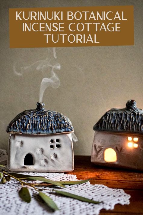 How to Carve a Kurinuki Incense House — Blank Earth Ceramics Pottery Lantern, Earth Ceramics, Cute Cottages, Course Ideas, Ceramic Lantern, Little Cottages, Pottery Houses, Ceramic Incense Holder, Pottery Workshop