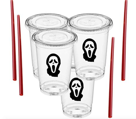 Ghost Face Birthday Party Ideas, Ghost Face Birthday Party, Halloween Movie Party, Halloween Carnevil, Birthday Party Cups, Scream Halloween, Scary Ghost, Halloween Movie, Ghost Face