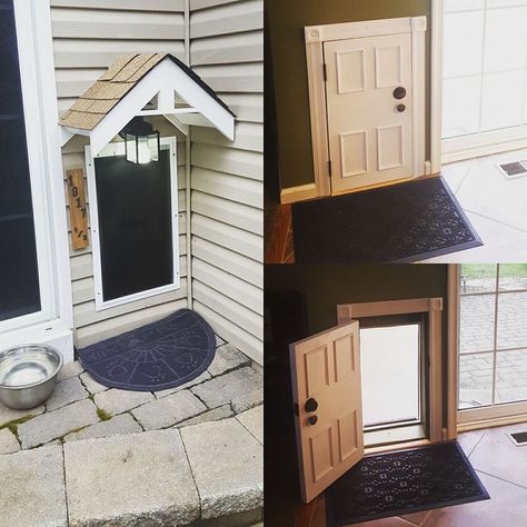 Locking Pet Door, Doggie Door Entrance, Diy Dog Door In Wall, Doggie Door Ideas In Wall, Pet Door Ideas, Doggie Door Ideas, Dog Doors For Large Dogs, Dog Door Ideas, Cheap Dog Houses