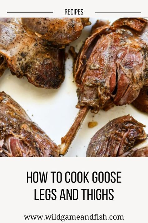 cooked goose legs and thighs Goose Legs Recipe, How To Cook Goose, Cooked Goose, Greek Nachos, Deer Steak, Fettuccini Alfredo, Baked Pita Chips, Goose Recipes, French Dip Sandwiches