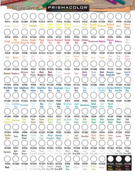 Blank Prismacolor Chart.pdf - Google Drive Prismacolor Chart 150, Prismacolor Premier 150 Color Chart, Prismacolor Color Combinations Chart, Prismacolor Chart, Prismacolor Markers, Art Learning, Red Lake, Caran D'ache, Pencil Crayon