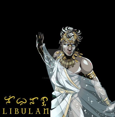 Libulan in philippine mythology is the original primordial god of the moon killed when he and his brothers fled from the heavens after the failed rebellion against their grandfather, Kaptan, god of the skies and heavens. He was struck with lightning and his copper body melted into a sphere, which is now our moon. For a time, the beauty of the moon inspired awe on all the creatures of the world who gazed up at the night sky. They praised and worshiped it by singing songs in the moonlight. But... Filipino Gods And Goddesses, Franz Xavier Winterhalter, God Of The Moon, Philippine Mythology, New Testament Books, Filipino Tattoos, Philippine Art, Fantasy Beasts, Epic Story