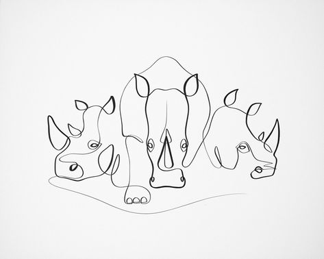 Northern White Rhinos, Rhino Gift Ideas, One Line Drawing, Sudan, Single Line, One Line, Line Drawing, Rhino Art One Line Animals, Rhino Tattoo, Rhino Art, Animal Line Drawings, Save The Rhino, White Rhino, Anchor Tattoo, Drawing Examples, Single Line Drawing