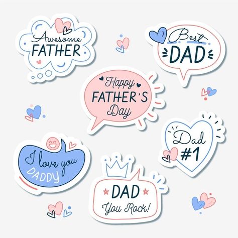 Hand drawn father's day badge collection Free Vector Father's Day Illustration, Business Card Icons, Happy Fathers Day Greetings, Fathers Day Banner, Badge Collection, Fathers Day Poster, Father's Day Greetings, Father's Day Greeting Cards, Celebration Day