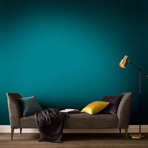 Teal Living Room Decor, Teal Living Rooms, Turquoise Color Palette, Room Wall Colors, Eggshell Paint, Interior Wall Paint, Teal Walls, Graham & Brown, Brown Paint