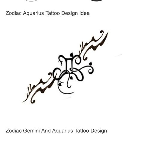 Aquarius Tattoo, Gemini And Aquarius, Aquarius Zodiac, Gemini Zodiac, Tattoo Designs, Tattoos