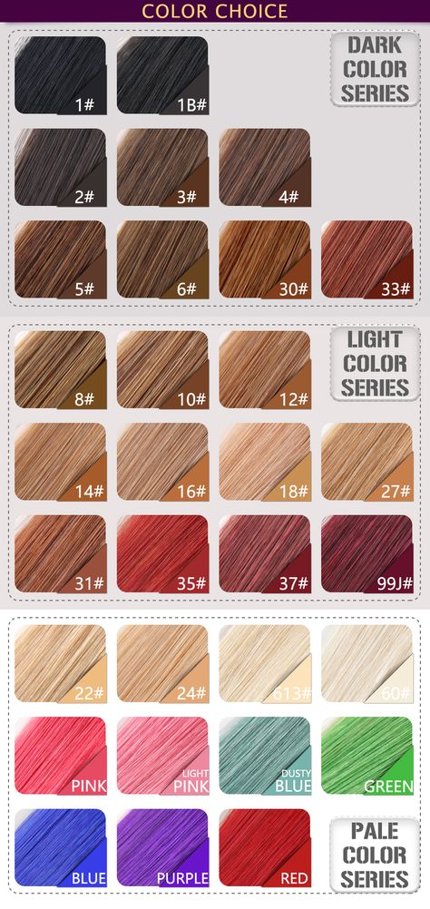 Exclusive color chart for DNE hair extensions. #hairchart #haicolor #colorring #dnehair #hairextensions Hair Care Business, Hair Chart, Hair Color Chart, Colour Chart, Pale Colors, Color Ring, Hair Piece, Color Chart, Dark Colors