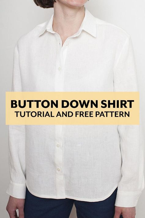 Women’s Button Down Shirt tutorial and free pattern from Fabrics Store Women Button Down Shirt Sewing Pattern, Shirt Patterns For Women Free, Women's Button Down Shirt Pattern, Womens Button Down Shirt Pattern, Women's Blouse Patterns For Women, Button Down Shirt Pattern Free, Mens Button Up Shirt Pattern Free, Sewing Shirts For Women Free Pattern, Free Button Down Shirt Pattern