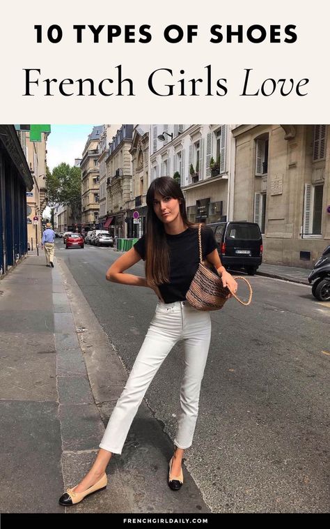 10 Types of Shoes French Girls Love #frenchgirlstyle #frenchstyle Minimalista Sikk, French Shoes, Vintage Tea Dress, French Wardrobe, Parisian Look, Jeanne Damas, 여름 스타일, French Girl Style, French Girls