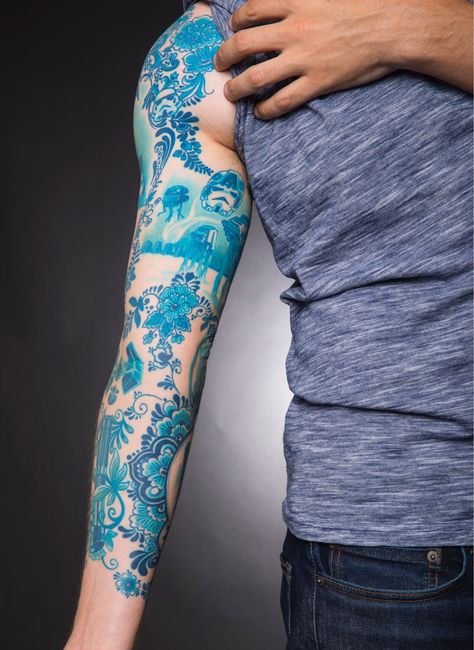 Artist Tattoo Ideas, Tattoo Baddie, Star Wars Tattoo Sleeve, Classy Tattoo, Baddie Tats, Match Tattoo, Blue Ink Tattoos, Tattoo Leggings, Cream Tattoo