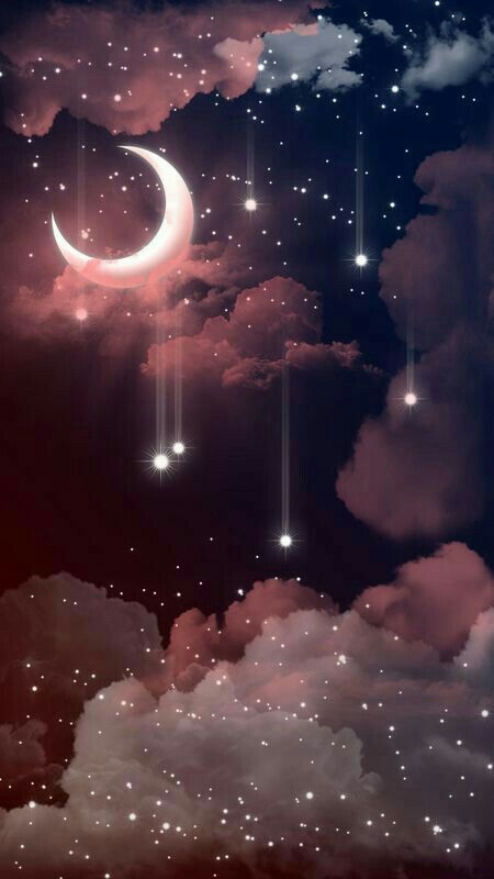 Glittery Wallpaper, Pretty Wallpapers Backgrounds, Moon And Stars, Cute Wallpaper, Wallpapers Backgrounds, Galaxy Wallpaper, Phone Backgrounds, Pretty Wallpapers, Night Sky