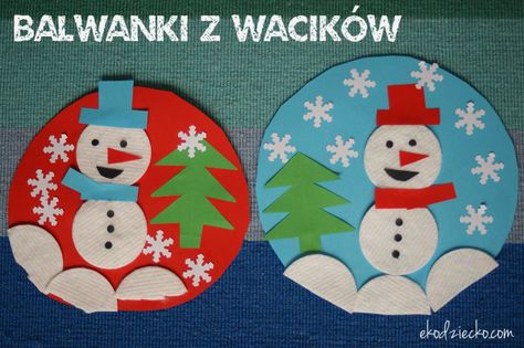 Bałwanek z wacików kosmetycznych - zimowa praca plastyczna dla przedszkolaków. Kids And Parenting, Christmas Tree Skirt, Lesson Plans, Diy And Crafts, Kindergarten, Crafts For Kids, Preschool, Kids Rugs, Christmas Tree