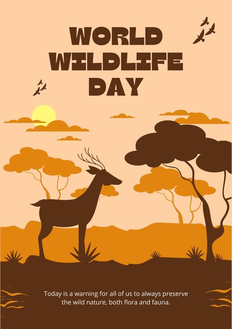 Zoo Poster Design Graphics, World Wildlife Day Poster, Save Wildlife Poster Ideas, Wildlife Day Poster, Wild Life Poster, Zoo Poster Design, World Wildlife Day, Wildlife Day, Animal Conservation