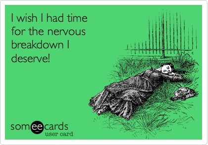 I wish I had time for the nervous breakdown I deserve! | Cry For Help Ecard | someecards.com Nervous Breakdown, This Is Your Life, E Card, Ecards Funny, Someecards, The Grass, Bones Funny, Happy Friday, True Stories