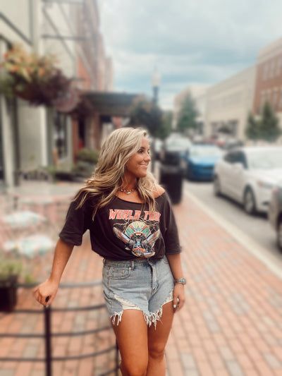 Products – Page 5 Nashville Outfit, Western Graphic Tees, Western Clothing, Nashville Outfits, Ripped Jean Shorts, Clothes Jewelry, Modern Western, Baby Skirt, Skirts With Boots