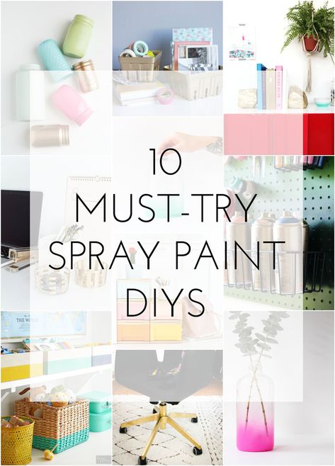 10 Must-Try Spray Paint DIYS Spray Paint Ideas Easy, Spray Paint Projects Art, Things To Spray Paint, Spray Paint Art Diy, Spray Paint Art Ideas, Diy Spray Paint Ideas, Paint Storage Containers, Spray Paint Ideas, Every Day Objects