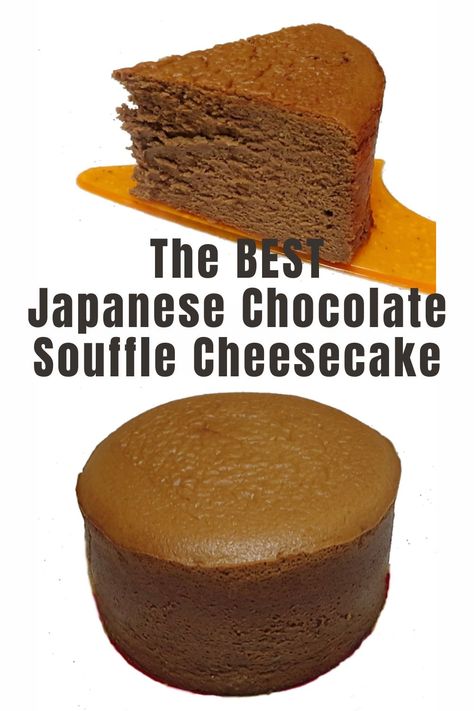 This soft fluffy light and airy Japanese Chocolate Souffle Cheesecake just melts in your mouth with deliciousness. Japanese Souffle Cheesecake, Souffle Chocolate, Souffle Cheesecake, Japanese Chocolate, Japanese Cheesecake, Chocolate Souffle, Chocolate Cheese, Chocolate Cream Cheese, Fool Proof Recipes