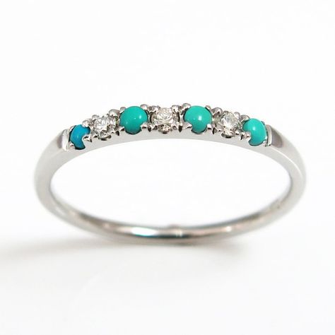 Wedding Ring Turquoise, Turquoise Diamond Ring, Gold Turquoise Ring, Turquoise Diamond Rings, Turquoise Wedding Rings, Turquoise Wedding Band, Boho Wedding Ring, Womens Jewelry Trends, Turquoise Gold Ring