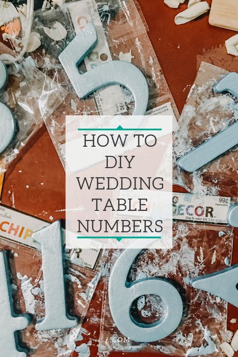 These table numbers are cheap, quick to make, and easy to customize to match your event or wedding theme. Keep it simple with this simple how-to wedding craft. Diy Table Numbers, Table Markers, Diy Wedding Table, Lantern Centerpieces, Make A Table, Wedding Crafts Diy, Pub Food, Wedding Crafts, Woodland Wedding