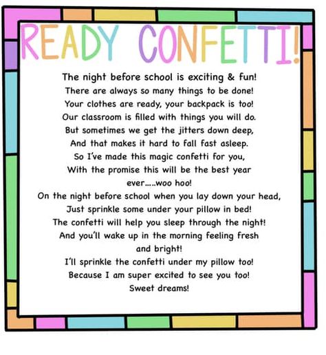 Ready confetti tag | TPT Ready Confetti Preschool, Ready Confetti Kindergarten, Ready Confetti, Night Before School, Free Preschool, Lesson Planning, Sleeping Through The Night, Preschool Teacher, School Fun