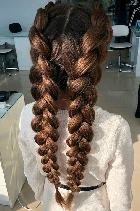 Thick Hair Braids Easy, 2 Braids Hair Styles, Poofy Dutch Braids, Fancy Dutch Braid, Big Dutch Braid, Men Dutch Braid, Chunky Dutch Braid, Two Long Dutch Braids, Puffy Dutch Braids