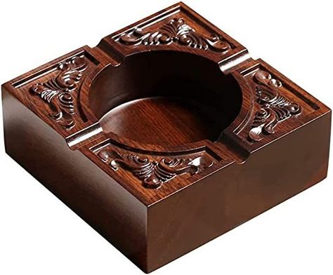 SHTFFW Ashtray for Patio Outside Indoor Ashtray Home Decor Cigar Smoking Accessories Portable Household Cigar Ashtray for Smoker Sandalwood Ashtray Ashtrays, Cigars, Free Delivery, Patio, Home Decor, Patios, Home Décor