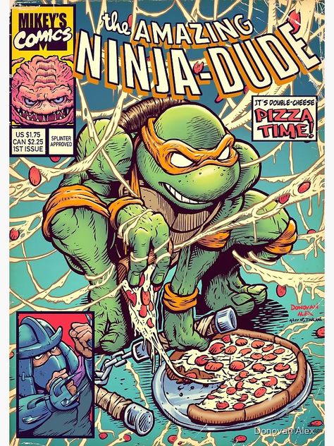 "The Amazing Ninja Dude" Journal for Sale by Donovan Alex | Redbubble Comic Poster, Teenage Mutant Ninja Turtles Art, Ninja Turtles Artwork, Image Swag, Ninja Turtles Art, Cartoon Posters, Wallpaper Vintage, Ninja Turtle, Vintage Poster Art