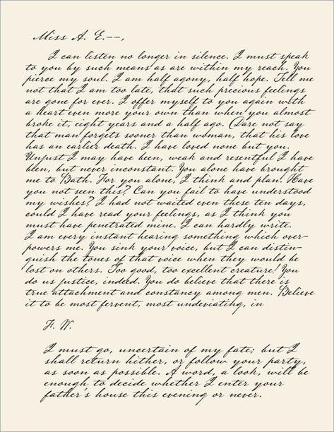 Captain Wentworth, Old Handwriting, Anne Elliot, Ciaran Hinds, Romantic Love Letters, Persuasion Jane Austen, Pretty Handwriting, Letter Writing Set, Almost Love