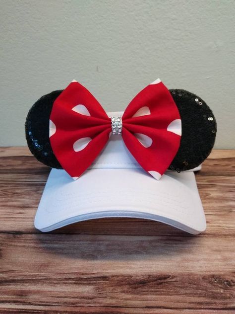 Minnie Ears Visor, Disney Ears Sun Visor Hat, Polka Dot Minnie Ears Visor, Rundisney Visor Hat, Disney Visor for Adults - Etsy Disney Visor, Disney Minnie Ears, Sun Visor Hat, Visor Hat, Run Disney, Disney Ears, Disney World Trip, Minnie Ears, Visor Hats