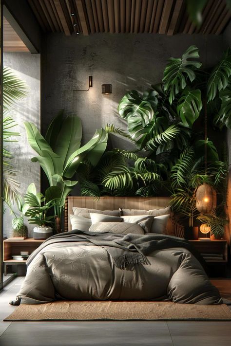 19 Best Earthy Modern Bedroom Ideas for a Cozy Retreat 22 Earthy Modern Bedroom, Reclaimed Wood Bed Frame, Jungle Bedroom, Earthy Modern, Cozy Bedrooms, Modern Bedroom Ideas, Earthy Bedroom, Basement Bedroom, Bedroom Cottage