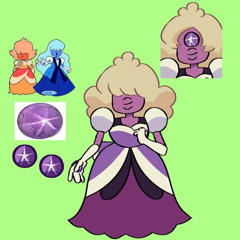 Steven Universe Sapphire And Padparadscha Fusion, Padparadscha Sapphire Steven Universe, Sapphire Su, Fan Fusions, Sapphire Steven Universe, Universe Drawing, Steven Universe Oc, Steven Universe Drawing, Purple Star