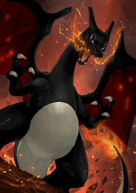 Pokemon Wallpaper for Phone (Shiny Charizard) Black Charizard, Charizard Wallpaper, Anime X Oc, Sun And Moon Anime, Pokemon Black, Sun And Moon, Pokemon, Moon, Sun