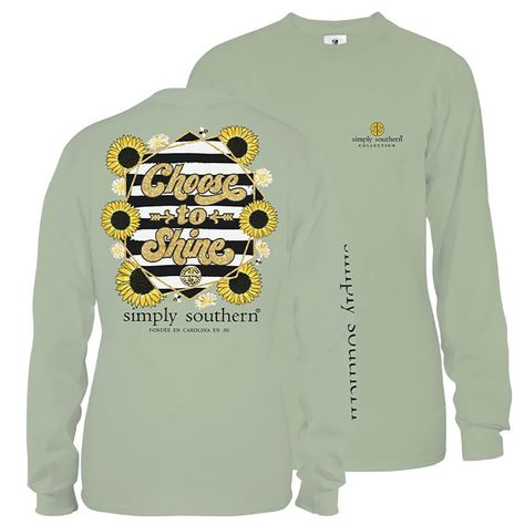 Choose To Shine, Southern Preppy, Simply Southern Shirts, Simply Southern Tees, Preppy Southern, Southern Shirts, Outdoor Quotes, Trendy Graphic Tees, Simply Southern