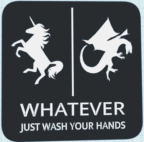 Whatever Just Wash Your Hands, Gender Neutral Bathroom Signs, Gender Ideas, Gender Neutral Bathroom, Unisex Bathroom Sign, Parisian Bathroom, Wc Sign, Vintage Shower Curtains, Neutral Bathroom Decor