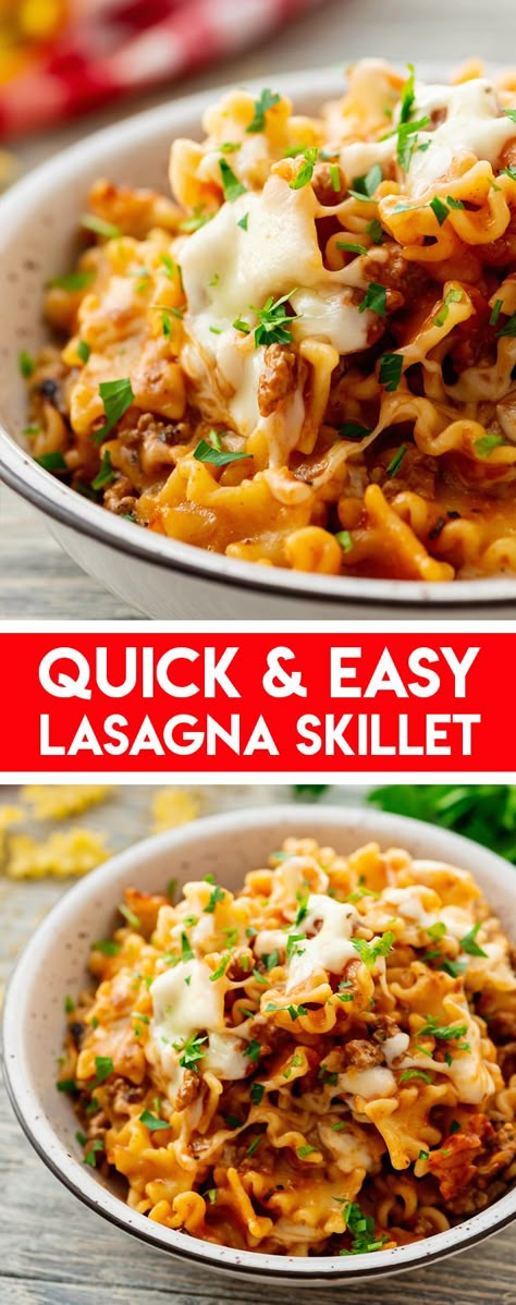 Lasagna Skillet Recipe, Lasagna Skillet, Skillet Lasagna, Easy Skillet Meals, Italian Comfort Food, Diner Recept, Pasta Primavera, Skillet Recipes, Skillet Meals