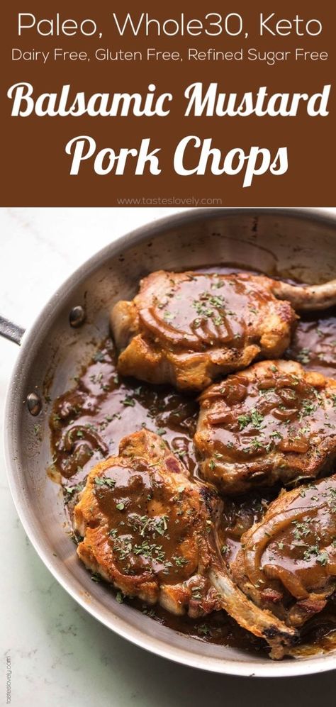 Mustard Pork Chops, Pork Chop Recipes Crockpot, Clean Dinners, Paleo Pork, Skillet Dinner Recipes, Pork Chop Recipes Baked, Keto Diets, Clean Eating Recipes For Dinner, Clean Eating For Beginners