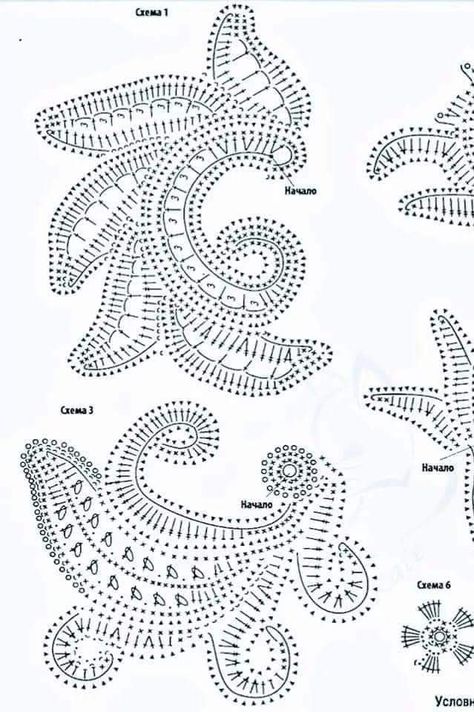 Irish Crochet Charts, Fantasy Crochet, Irish Crochet Tutorial, Crochet Paisley, Irish Lace Crochet Pattern, Crochet Butterfly Pattern, Russian Crochet, Irish Crochet Motifs, Crochet Leaf Patterns