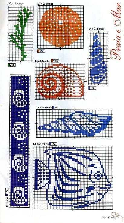 Nautical Motifs, Cross Stitch Sea, Ocean Images, Cross Stitch Bookmarks, Cross Stitch Borders, Crochet Tapestry, Crochet Cross, Tapestry Crochet, Crochet Chart