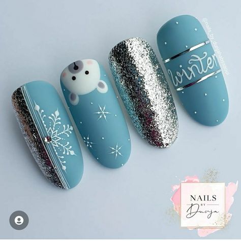 Winter Nails 23, Winter Nail Art 2023, Winter Nail Ideas 2023, Nail Winter 2023, Crismas Nails Art, Polar Bear Nail Art, Winter Nail Designs 2023, Nails Winter 2023, Polar Bear Nails