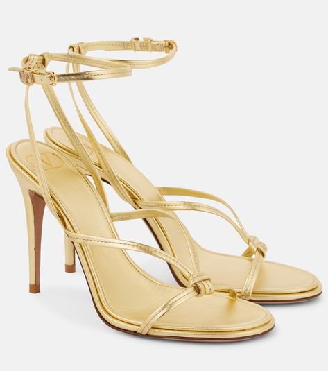 Tory Burch Kira, Valentino Garavani Shoes, Mid Heel Sandals, Evening Shoes, Designer Sandals, Senior Year, Metallic Leather, High Heel Sandals, Valentino Garavani