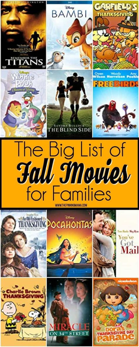 Fall Family Movies, Fall Movies To Watch, Best Fall Movies, Fall Movies, The Fall Movie, Movie Night For Kids, Movie To Watch List, Inspirational Movies, Family Fun Night