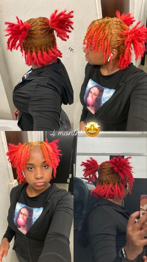 Starter Locs On 4c Hair, Super Short Locs, Starter Loc Hairstyles For Women, Dreadlocks Dyed, Started Locs, Loc Dye Ideas, Short Starter Locs Hairstyles, Starter Locks, Loc Colors