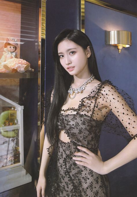 Twice-Momo "Feel Special" Monograph scan Momo Dress, Momo Hirai, Women Lace Blouse, Twice Momo, Arabic Jokes, Hirai Momo, Feel Special, Girl Bands, Feeling Special