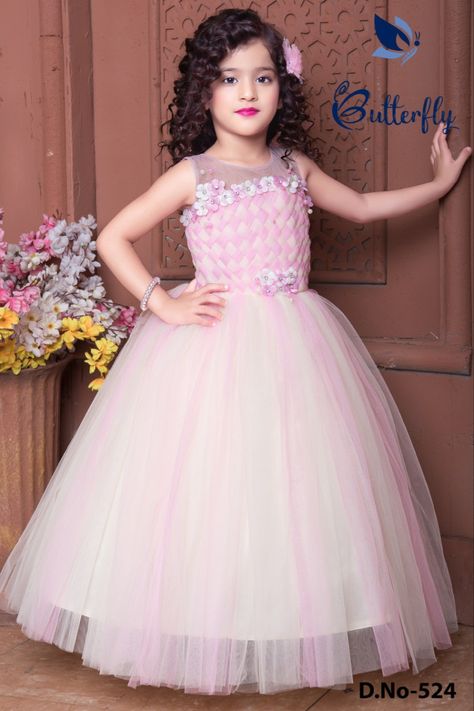 #butterfly Long Gown Dress Party Wear, Gown Dress Party Wear, Girl Frock, Dress Party Wear, Kids Party Wear Dresses, Kids Party Wear, Barbie Cartoon, Frock Dress, Long Gown Dress